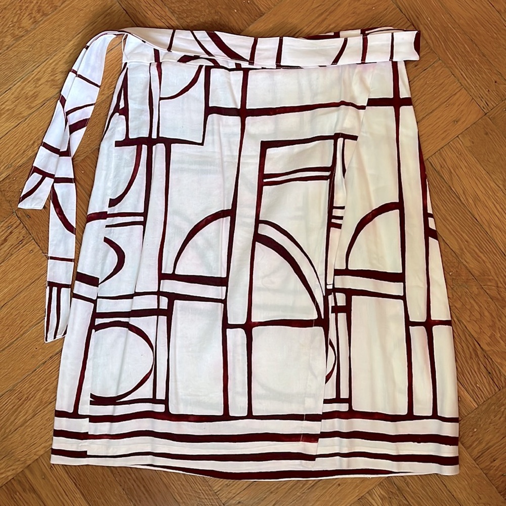 Geometric wrap skirt from Loft